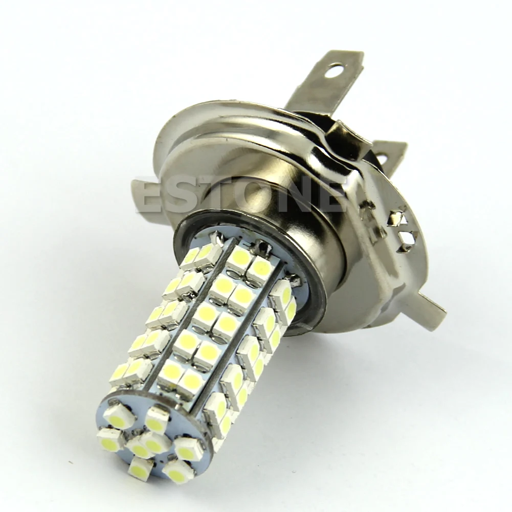 H4 3528 68-SMD LED 6500K 310-Lumen White Fog Light Bulb Headlight Car DC 12V 
