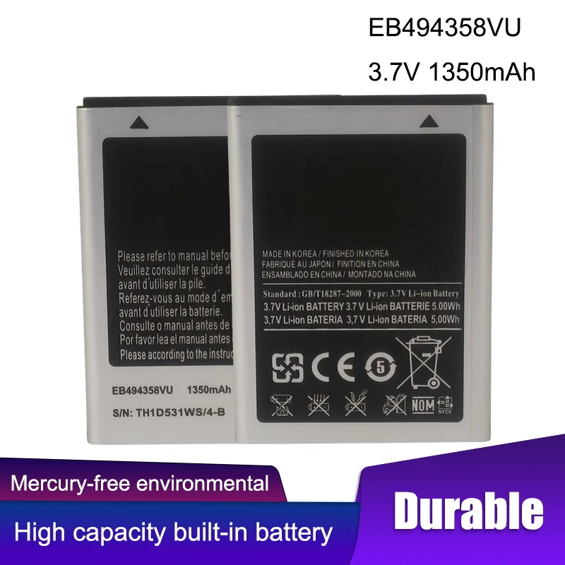Batterie 1350Mah Per Samsung Galaxy Ace S5830 S5660 S7250D S5670 I569 I579 Gt-S6102 S6818 Batteria Sostitutiva Del Telefono