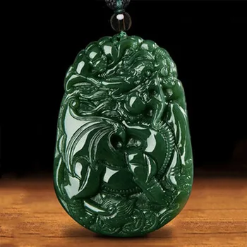 

Natural genuine and Tian Qingyu Fei Tianyu necklace pendant and Tian Yuyu pendant sweater chain hanging jewelry woman