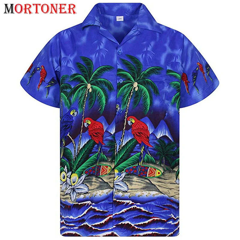 Мужская гавайская рубашка Funky модная пляжная одежда с принтом пальмы