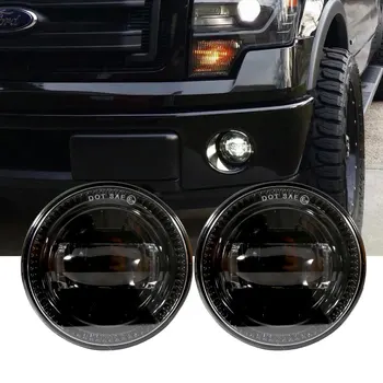 

DOT EMARK Approved Round Black LED Fog Lights Assembly Lamps Replacement for Ford F150 2007-2014 (2pcs)