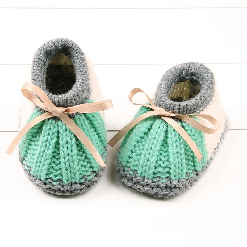 Woolen Baby Shoes Infants Knitted Fleece Warm Boots Toddler Girl Boy Wool Snow Crib Shoes Winter Booties