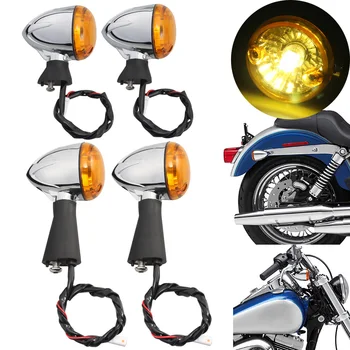 

FOR Indian Scout Sixty BOBBER 2014-2020 Motorcycle Front&Rear LED Turn Signal Lights Amber Indicators Relocation