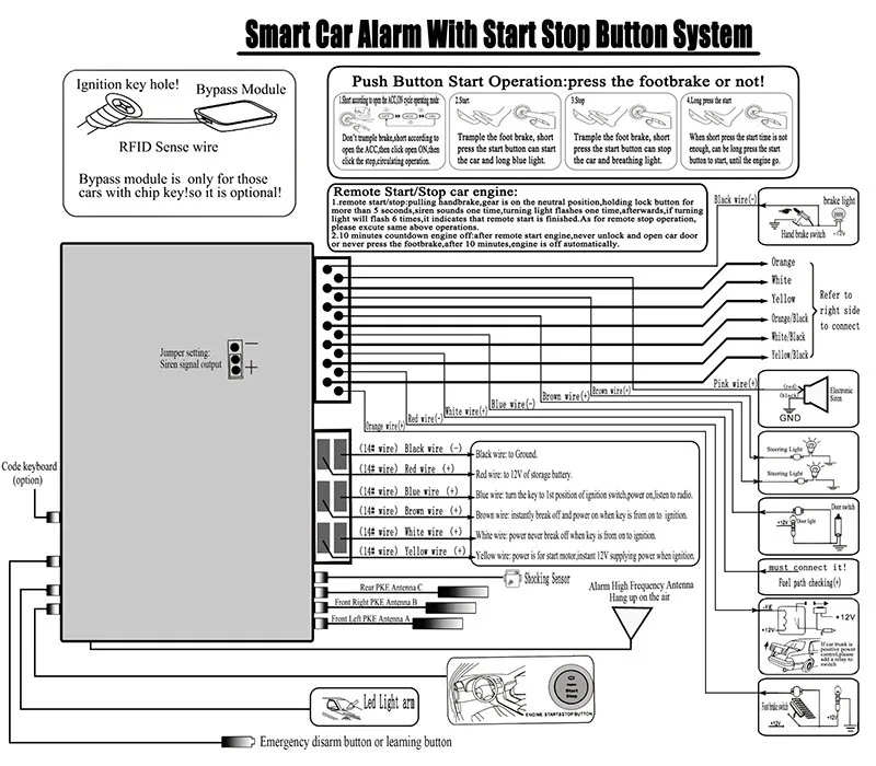 Intelligent keyless start system схема подключения на русском языке