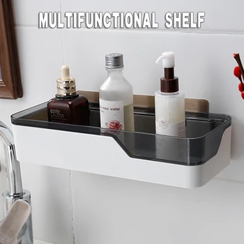

READY STOCK Bathroom Kitchen Unique Wall Mounted Sticky Shelving Storage Racks