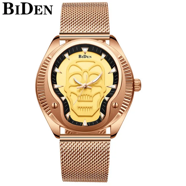 

Men Watch BIDEN Minimalist Watch Quartz Watch Stainless Steel Mesh Band Top Brand Unique Design Analog Black Relogios 0118