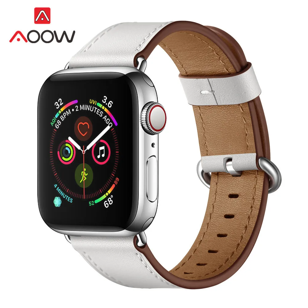 Ремешок для часов из натуральной кожи для Apple Watch 5, 4, 38 мм, 42 мм, 40 мм, 44 мм, роскошный мужской и женский браслет для iWatch 3, 2, 1
