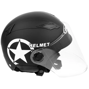 

Motorcycle Helmet with Sun Visor and Release Buckle M Mock Black A