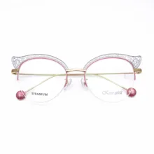 Belight оптические титановые женские кошачьи формы дизайн розовые винтажные стеклянные Рецептурные очки для глаз es оптические очки с оправой 3207