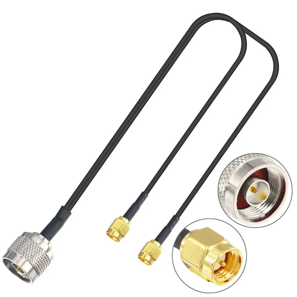 N Type Splitter Cable N Male to Dual SMA Male Cable N-Type Adapter Cable V Type 50ohm 30cm afbeelding