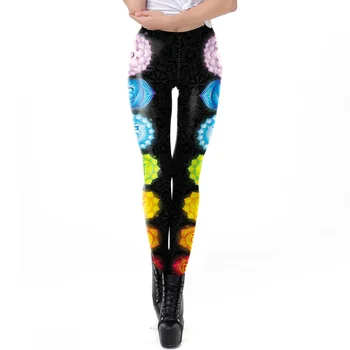 

Women Mandala Flower Digital Print Fitness Leggins Pants Elastic Workout Plus Size Legging Trousers
