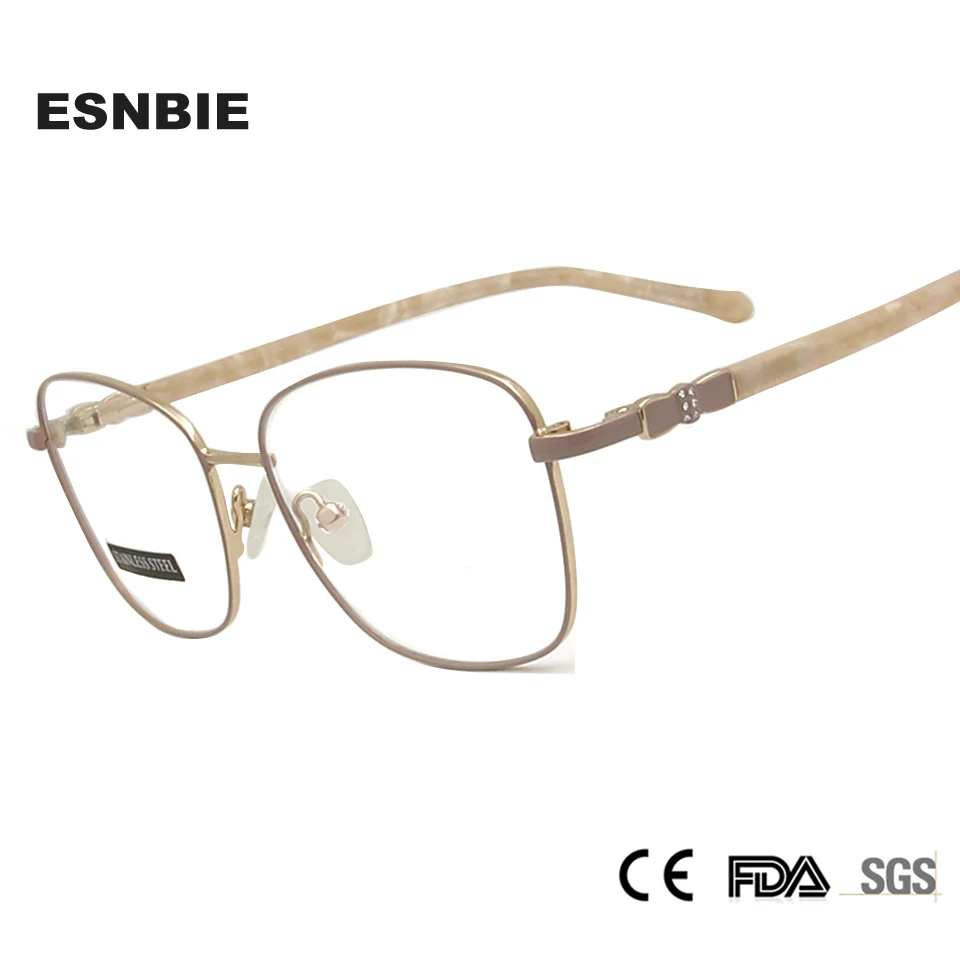 Роскошная оптическая оправа из металла женские очки бриллианты горный хрусталь сплав полный обод модные оправы для очков Близорукость очки