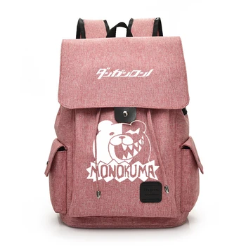 

Danganronpa Dangan Ronpa Monokuma School Shoulder Bag Cosplay Backpack Cartoon Canvas Teenage Laptop Travel Rucksack Daypack