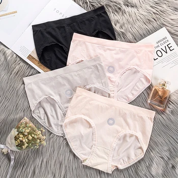 

Women's Cotton Underwear High Waist Soft Panties Solid Color Underpants Seamless Breathable Women's Briefs New Female Underwear
