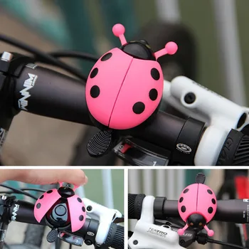 

10PCS/Bag Mini Cartoon Ladybug Bicycle Bell for Cycling Lovely Kids Beetle Aluminum Alloy Bike Bell Ring Bicycle Ride Horn Alarm