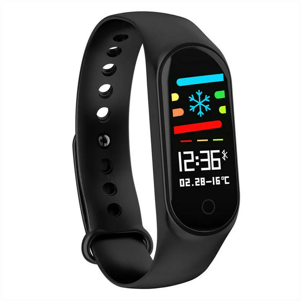 

New M4 Smart Band Bracelet Watch Fitness Tracker Monitor Color Screen Bluetooth Sport IP67 Waterproof Wristband WhatsApp Android