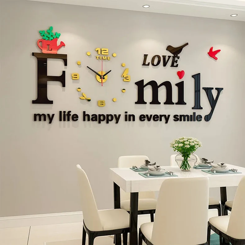 Creative DIY clock wall clock living room decoration household wall watch Nordic modern minimalist fashion luminous silent clock