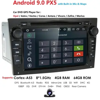 

HD 1024*600 OctaCore Android 9.0 Car tape recorder GPS DVD Player For Opel Astra H Vectra Corsa Zafira B C G support OBD2 4G+64G