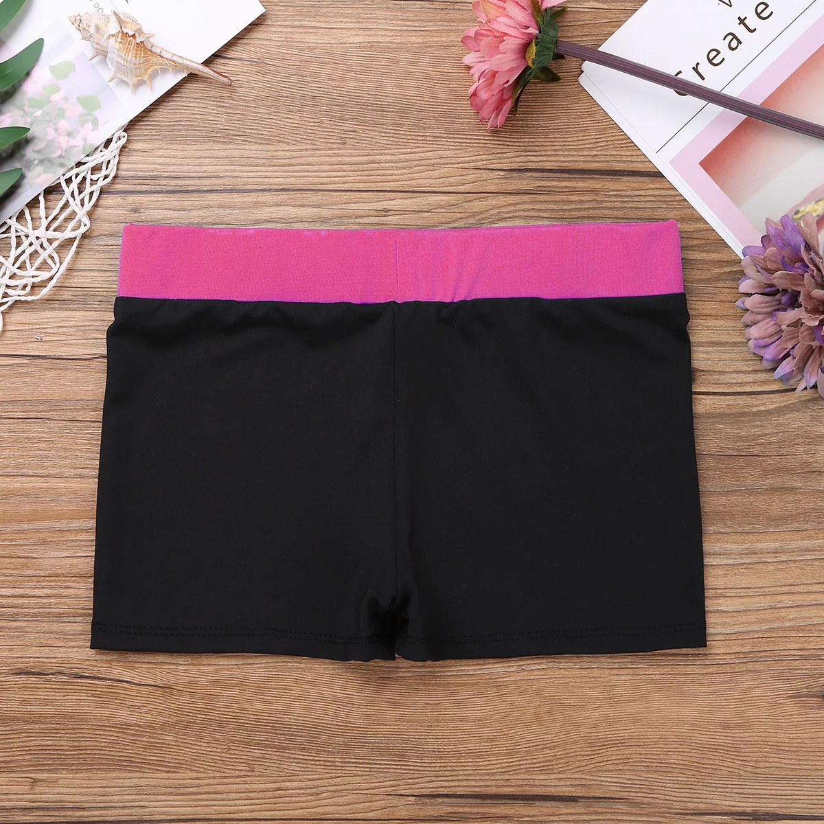 Kids Girls Sports Shorts Bottoms For Dancewear Gymnastic Workout Fitness Summer Wide Elastic Waistband Boy-cut Shorts Activewear kids shorts