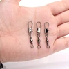 50Pcs/Lot 2#4#6#8#10# Swivels Fishing Connector Stainless Snap Pin Rolling Lure Swivel Hook Carabiner Fishing Tackle Accessories ► Photo 2/6