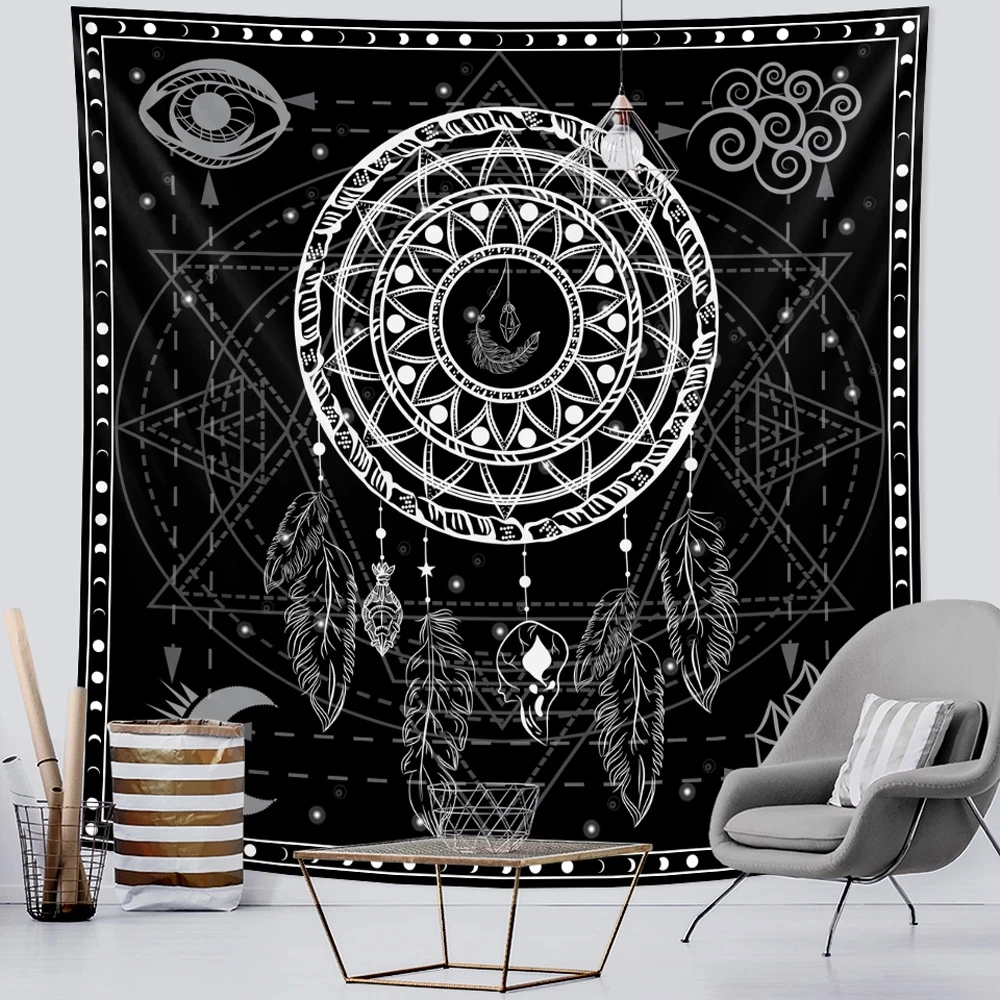 Viking mystical symbol tapestry home decoration tapestry psychedelic scene wall hanging Bohemian decoration crow sofa blanket tapestry decorations