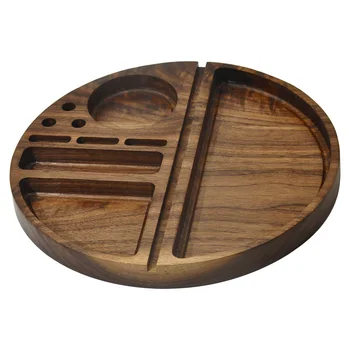 

COURNOT Natural Walnut Wooden Tray Wood Rolling Tray Case 218MM Wood Rolling Trays Suit King Size Rolling Cone or Paper