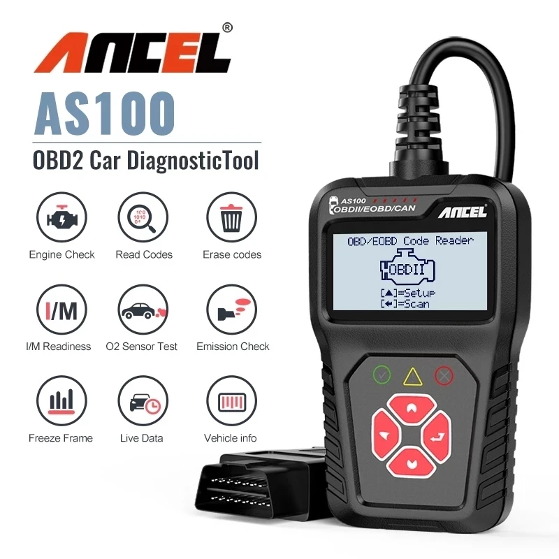 Автомобильный диагностический сканер OBD2 Ancel AS100 инструмент для чтения и стирания