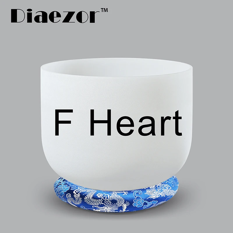 F Heart Diaezor 8 дюймов идеальный шаг C/D/E/F/G/A/B чакра матовый кристалл поющая чаша с 4 аксессуарами - Цвет: F Heart