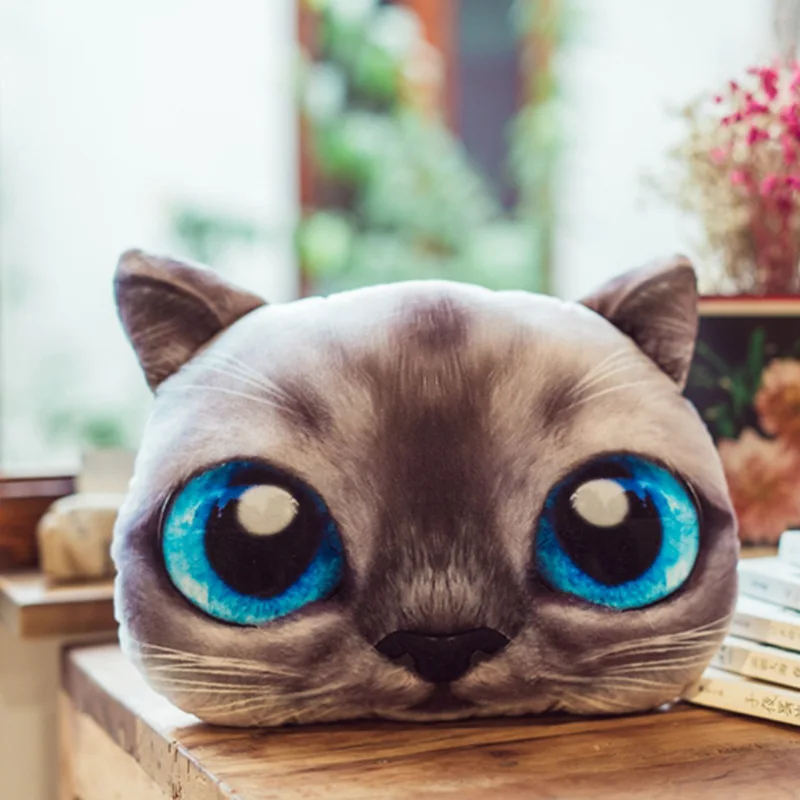 Креативная Модель 3D кошачья голова плюшевые игрушки подушка милый кот сиамская кошка автомобиль домашний диван подушка
