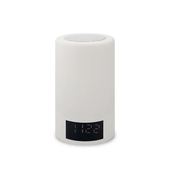 

Mini Portable Wireless Speaker Touch Control 7 Color LED Night Light Smart Lamp Alarm Clock Can Connector Mobile Phone EX13