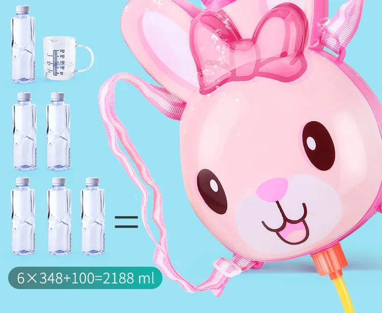 Summer Hot Selling Beach Backpack Water Gun Pull-out Toy Water Gun Cartoon Children Water Toys
