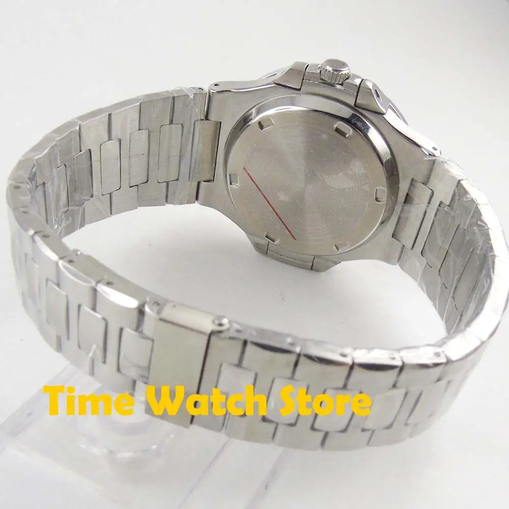 Bliger 40 мм Miyota без логотипа Роскошные автоматические наручные часы для мужчин SS Браслет Водонепроницаемый черный циферблат сапфировое стекло