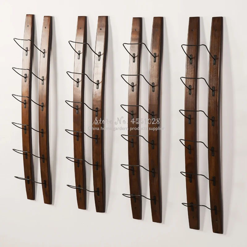 Металлическая и деревянная стойка для вина настенный держатель бутылки виски