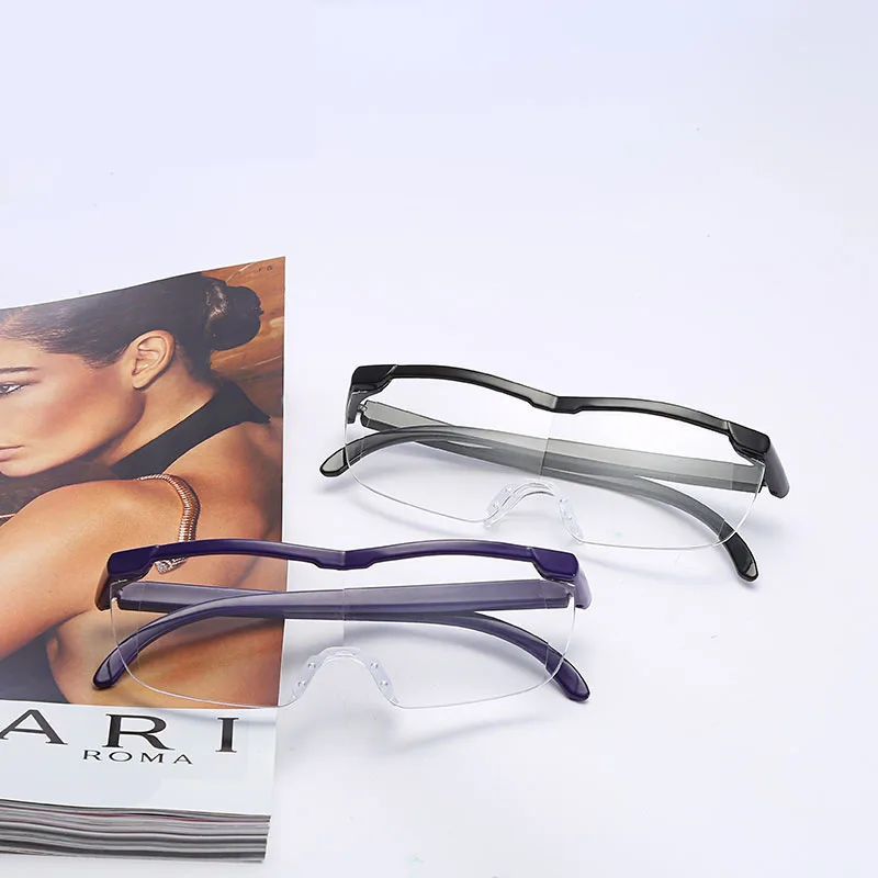 

Hot Sale Big Vision Reading Glasses Men And Women Universal Integrated Delicate Plastic Half Frame Reading Glasses +2.5