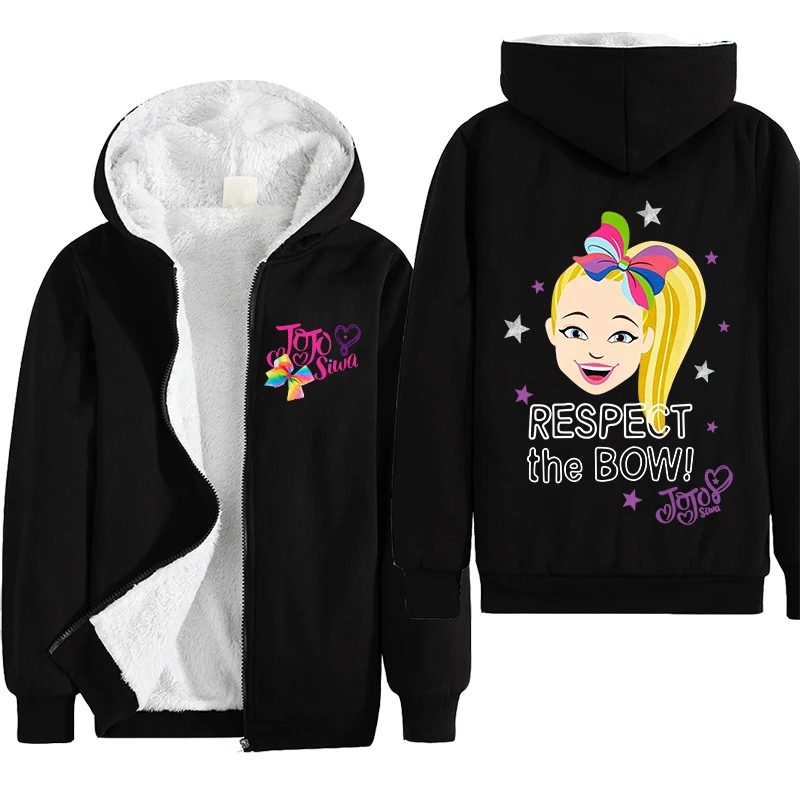 

SDF Cross-border e-commerce 2020 new eBay explosion models JOJO SIWA children's clothing plus velvet coat Does not fade