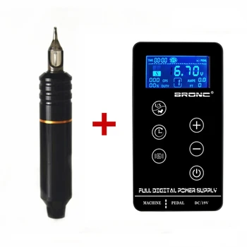

2020 New Arrival Original Hummingbird Bronc Tattoo Power LCD Display With Rotary Tattoo Machine Pen Tattoo Kit Free Shipping