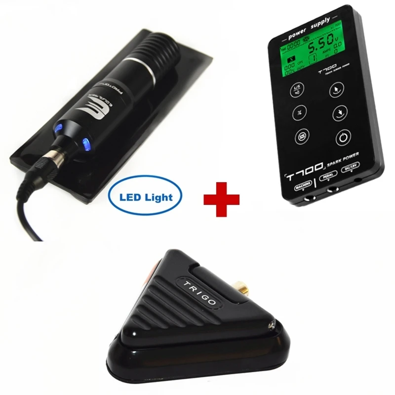 Black Machine Kit Профессиональные комплекты татуировки включают в себя Roatry татуировки швейцарский мотор с 2.5A мощность татуировки и педаль - Цвет: Black Machine Kit
