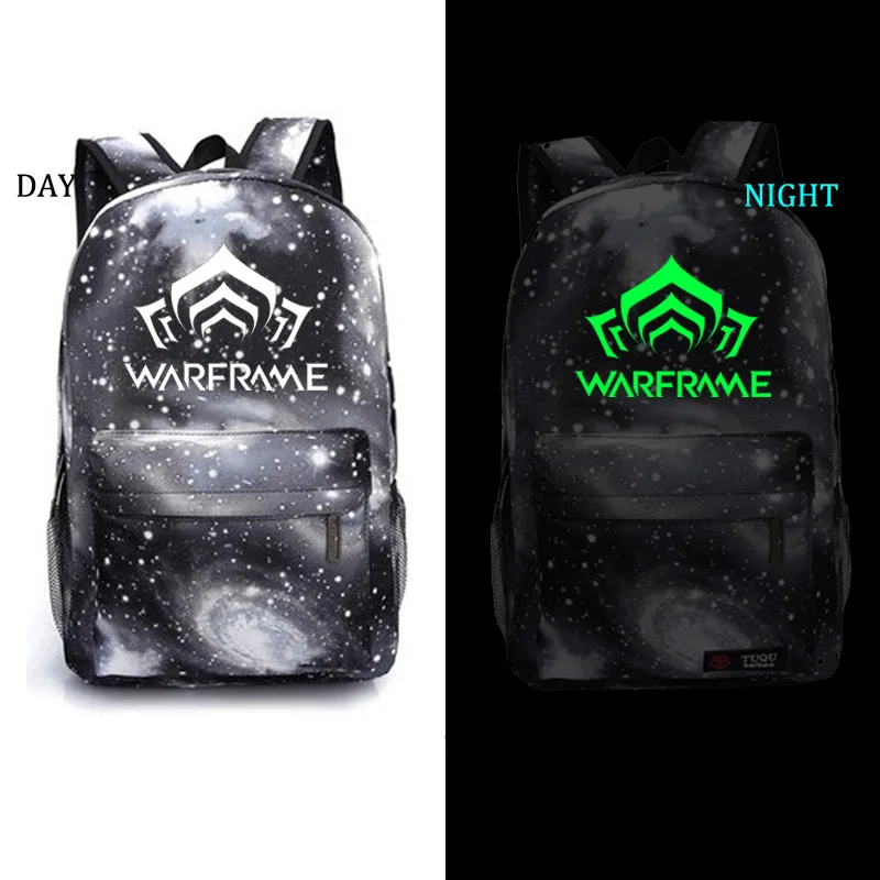 style2 black Warframe школьная сумка светящийся в темноте рюкзак студента школьный рюкзак ноутбук рюкзак на каждый день - Цвет: style2 black