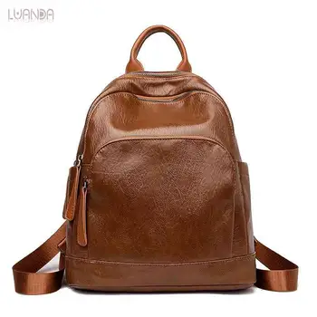 

Women Leather Backpacks PU Leather Fashion Designer High Quality Female Shoulder Bag Ladies Bagpack School Bags For Girls