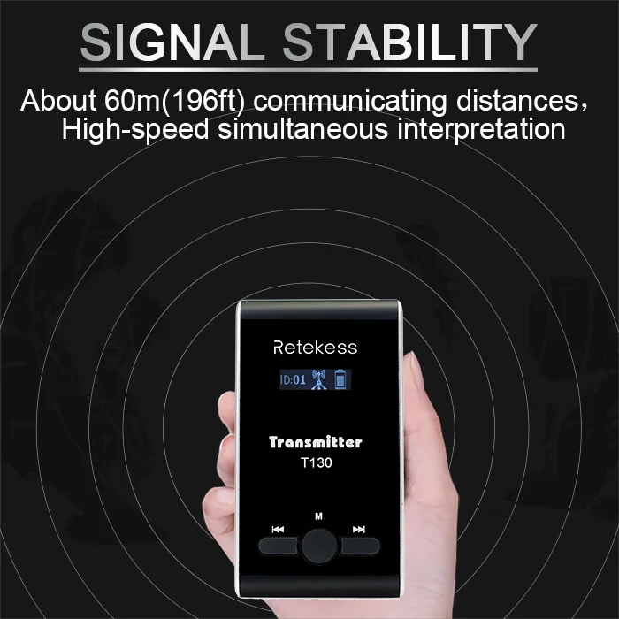 T130 беспроводной передатчик+ петличный микрофон Система гида для синхронного перевода