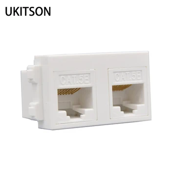 

Double Socket CAT5e RJ45 Female To Female Extender Plug 23x36mm For LAN Ethernet Connection