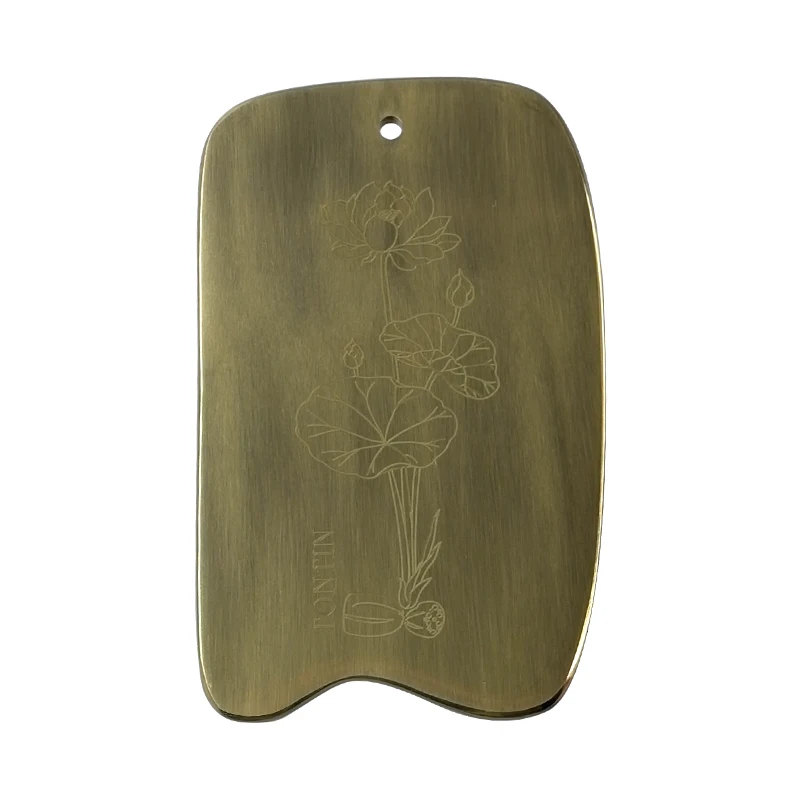 

Tontin Traditional Copper Massage Tool Guasha Beauty SPA kit Scraping Facial Slim Face Body Massager Board Knife Shape