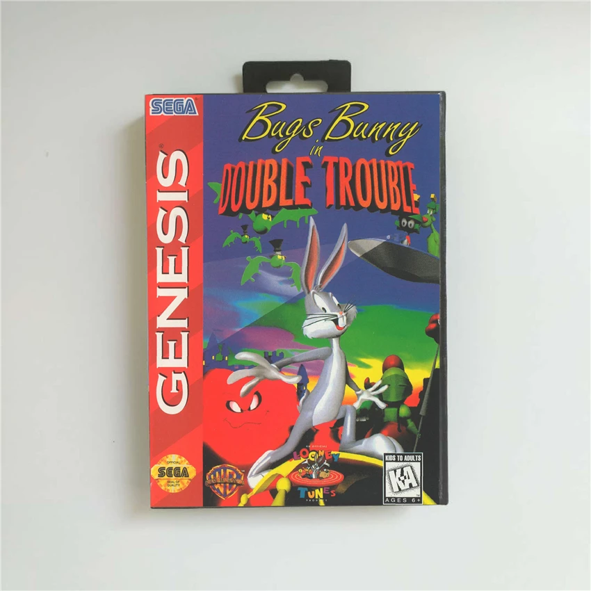 Багз Банни в Double Trouble-крышка США с розничной коробкой 16 бит MD карточная игра для Sega