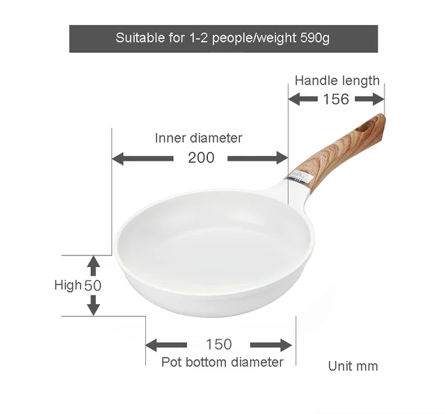 Double-sided Ceramic Non-stick Pot Japanese Style White Wood Grain Soup  Three Frying Pan Combination Non Stick Cooking - AliExpress