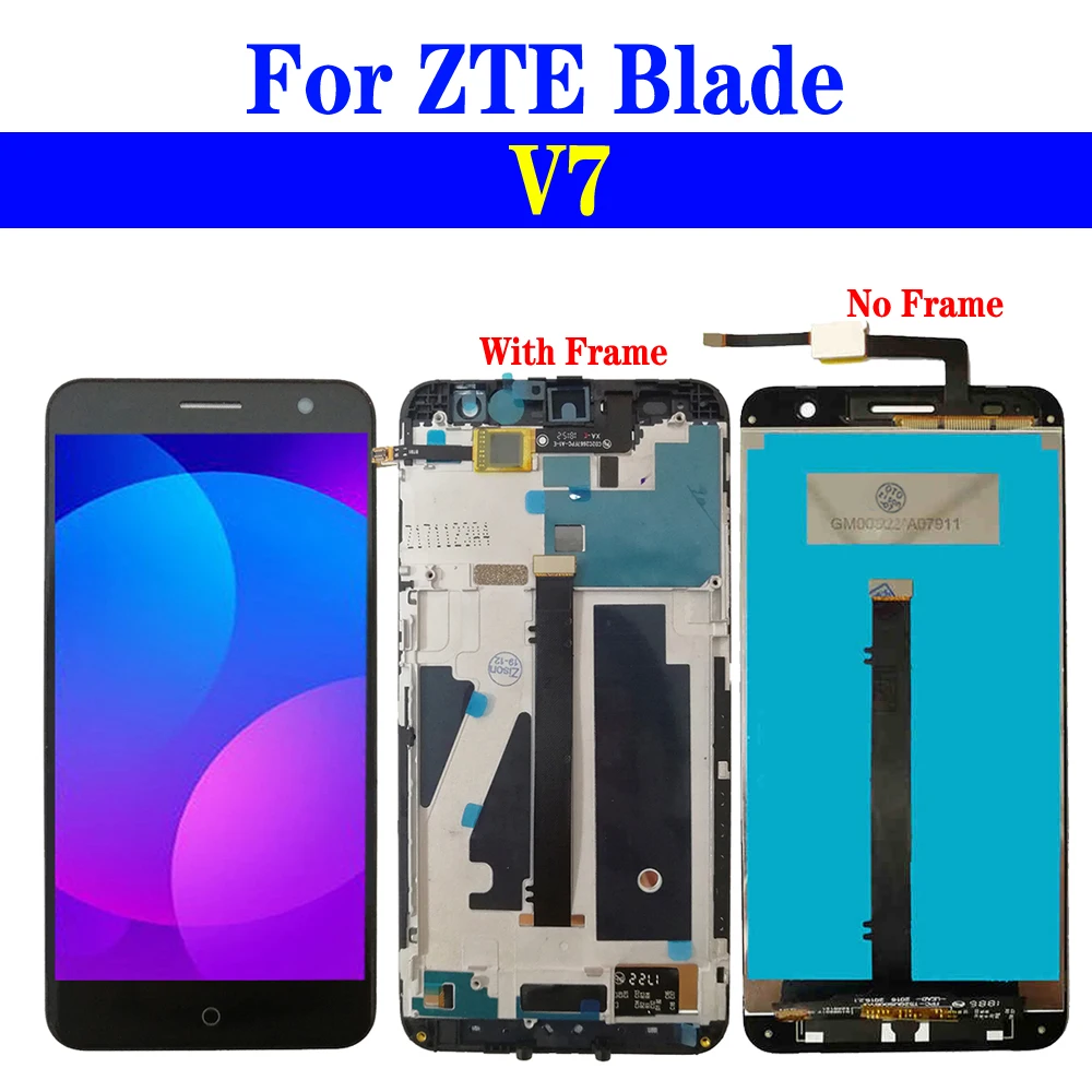 5 2-дюймовый дисплей V7 для ZTE Blade ЖК-дисплей с рамкой сенсорный дигитайзер датчик в