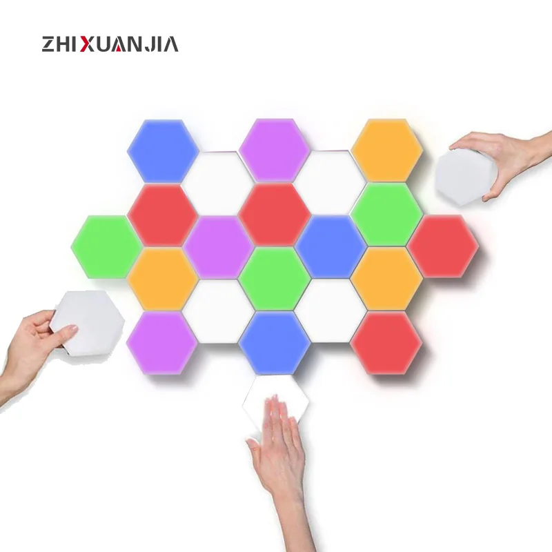 

6colors Touch Sensitive Night Light sensor Quantum Lamp Led Hexagonal Lamps Modular Magnetic Hexagons Creative Decor night lamp