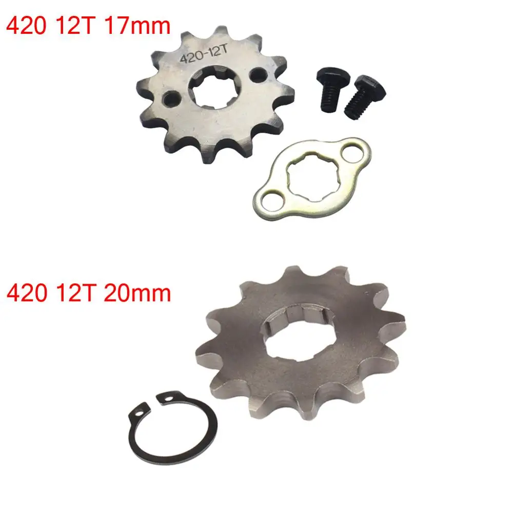 

Front Engine 420# 17mm 20mm 12T Teeth Chain Sprocket With Retainer Plate Locker