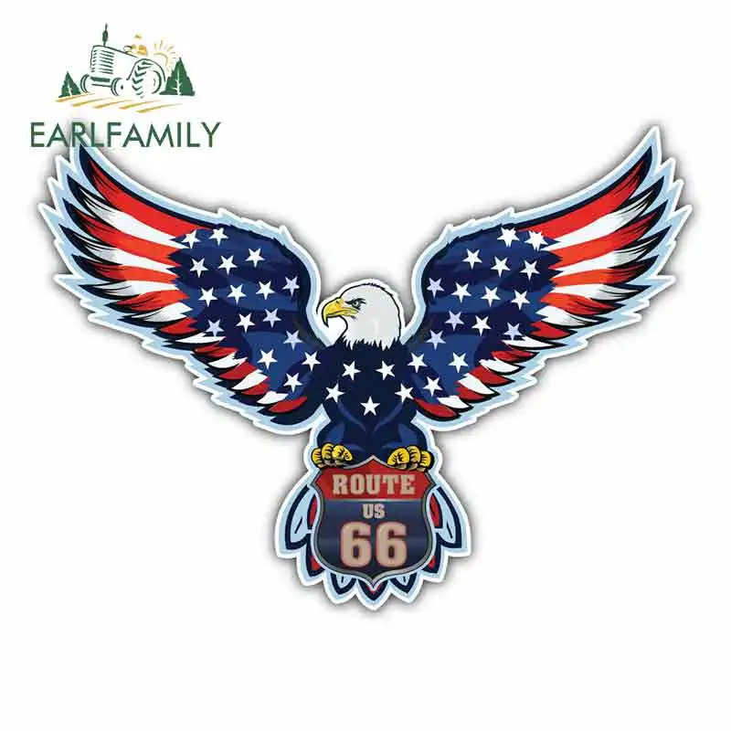 EARLFAMILY 13 см x 9 7 для США флаг орла маршрут 66 аниме виниловые наклейки на машину JDM
