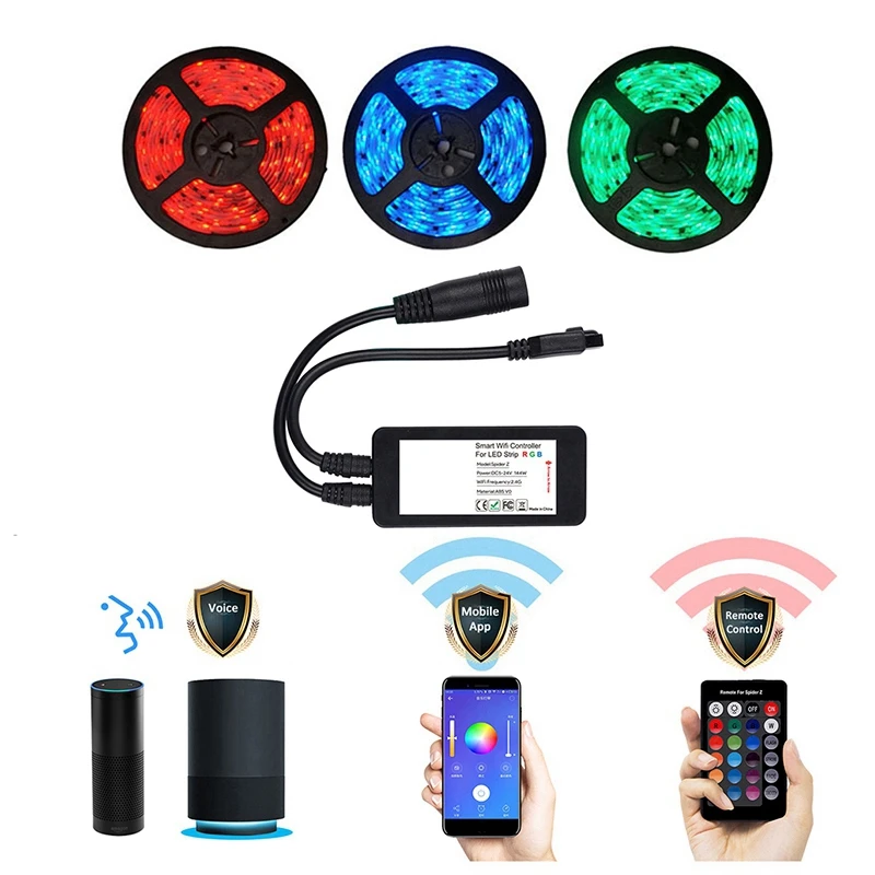 

Smart Home RGB Ribbon LED Strip Light Automation Waterproof 5M WiFi Flexible RGB Strip Light Work with Alexa for Google Home EU