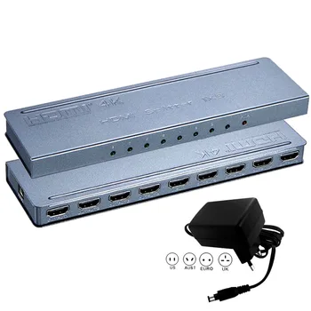 

HDMI Splitter 1X8 4K 8 port HDMI 1 in 8 out HDMI 1.4V 4kX2K/30HZ with power adapter